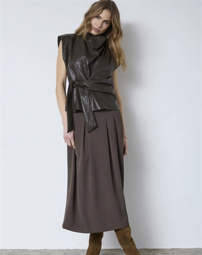 Co'Couture - Gitt CC Pleat Top - Dark Brown
